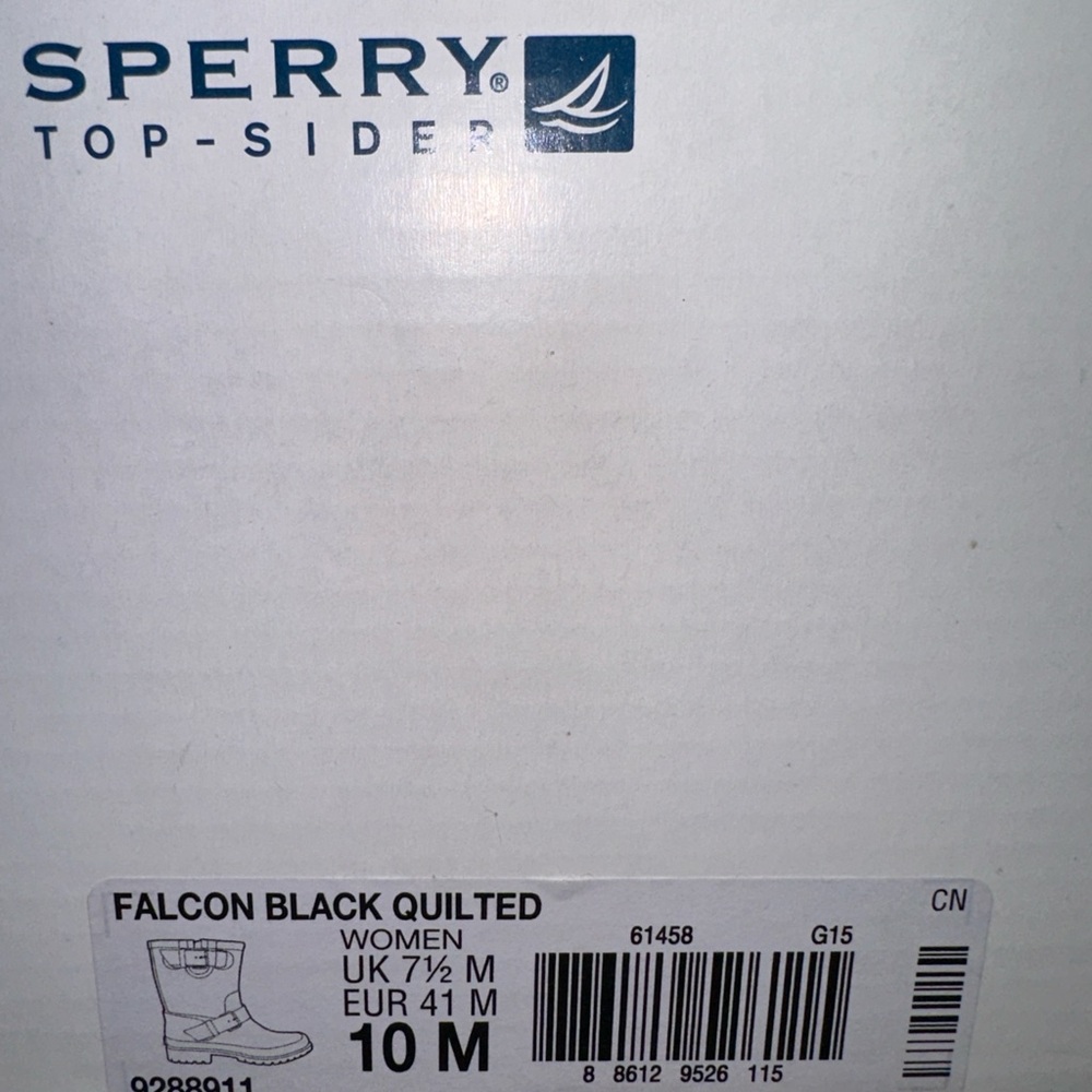 NWT Sperry Black Falcon Quilted & Lined Waterproof Rain Boots Size 10M - Picture 11 of 11